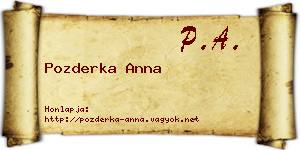 Pozderka Anna névjegykártya